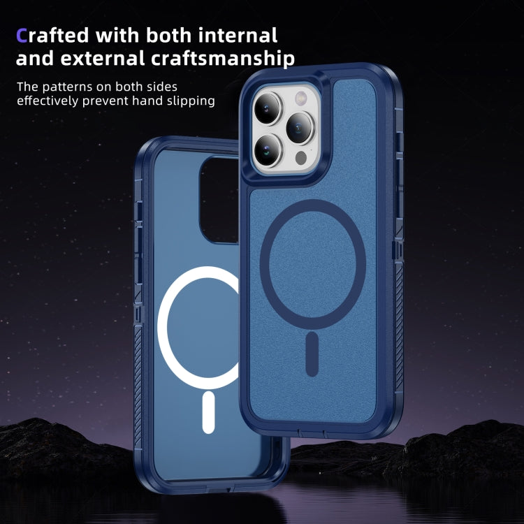 For iPhone 15 Guard Magsafe Magnetic Ring Matte Phone Case(Royal Blue) - iPhone 15 Cases by buy2fix | Online Shopping UK | buy2fix