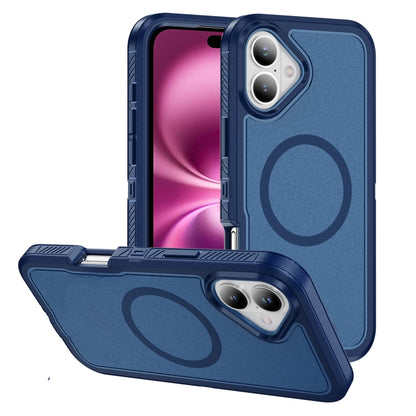 For iPhone 16 Plus Guard Magsafe Magnetic Ring Matte Phone Case(Royal Blue) - iPhone 16 Plus Cases by buy2fix | Online Shopping UK | buy2fix