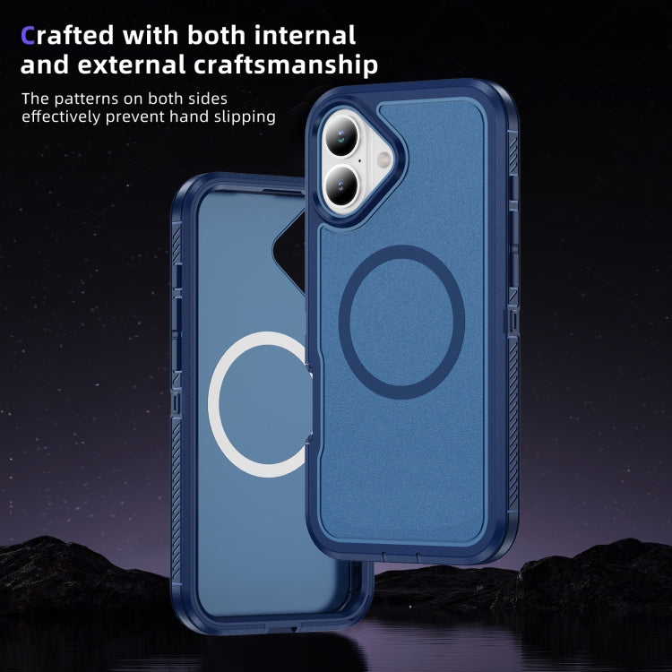 For iPhone 16 Plus Guard Magsafe Magnetic Ring Matte Phone Case(Royal Blue) - iPhone 16 Plus Cases by buy2fix | Online Shopping UK | buy2fix