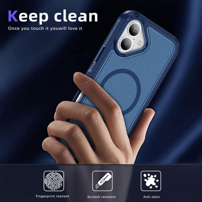 For iPhone 16 Plus Guard Magsafe Magnetic Ring Matte Phone Case(Royal Blue) - iPhone 16 Plus Cases by buy2fix | Online Shopping UK | buy2fix