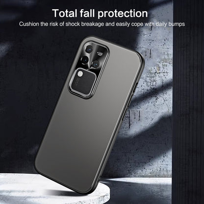 For vivo S18 Pro R-JUST RJ-61 Electroplating Frosted TPU + PC Phone Case with Holder(Silver) - vivo Cases by R-JUST | Online Shopping UK | buy2fix