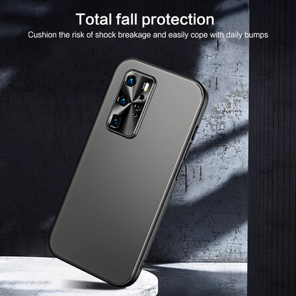 For Huawei P40 Pro R-JUST RJ-61 Electroplating Frosted TPU + PC Phone Case with Holder(Silver) - Huawei Cases by R-JUST | Online Shopping UK | buy2fix