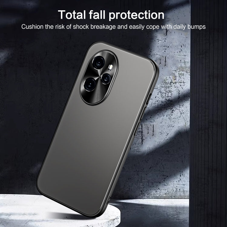 For Honor 100 Pro R-JUST RJ-61 Electroplating Frosted TPU + PC Phone Case with Holder(Silver) - Honor Cases by R-JUST | Online Shopping UK | buy2fix