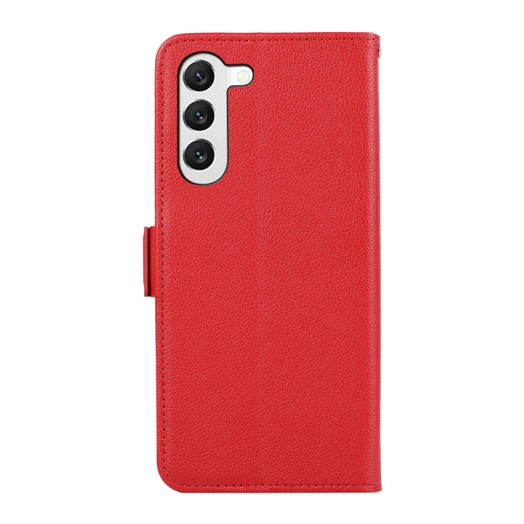 For Samsung Galaxy S22+ 5G ABEEL Side-Magnetic Litchi Pattern Leather RFID Phone Case(Red) - Galaxy S22+ 5G Cases by buy2fix | Online Shopping UK | buy2fix