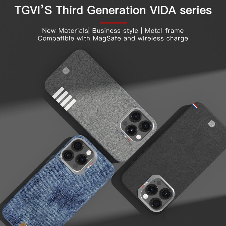 For iPhone 15 Pro Max TGVIS Vida Series MagSafe Magnetic Phone Case(Grey) - iPhone 15 Pro Max Cases by TGVIS | Online Shopping UK | buy2fix