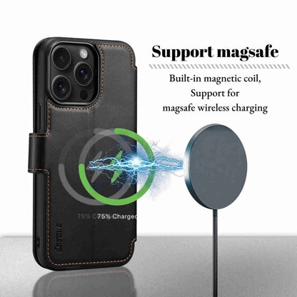 For iPhone 14 Pro Max ESEBLE E1 Nappa Texture MagSafe Holder Leather Phone Case(Black) - iPhone 14 Pro Max Cases by ESEBLE | Online Shopping UK | buy2fix