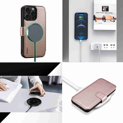 For iPhone 15 Pro ESEBLE E1 Nappa Texture MagSafe Holder Leather Phone Case(Rose Gold) - iPhone 15 Pro Cases by ESEBLE | Online Shopping UK | buy2fix