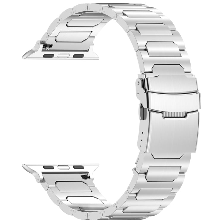 For Apple Watch Series 7 45mm I-Shaped Titanium Metal Watch Band(Silver) - Watch Bands by buy2fix | Online Shopping UK | buy2fix