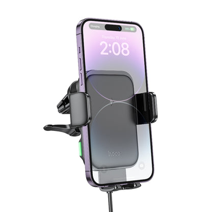hoco HW10 Jenny Three-axis Linkage Wireless Fast Charging Car Air Outlet Holder(Black) - Wireless Charger Holders by hoco | Online Shopping UK | buy2fix