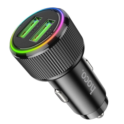 hoco NZ14 Guerrero 36W Dual-port USB Car Charger(Black) - Car Charger by hoco | Online Shopping UK | buy2fix