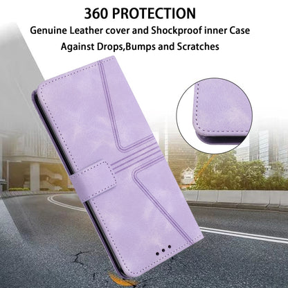 For Samsung Galaxy S21 5G Triangle Solid Color Leather Phone Case(Purple) - Galaxy S21 5G Cases by buy2fix | Online Shopping UK | buy2fix
