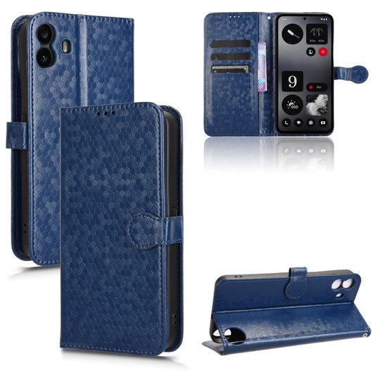 For Nothing CMF Phone 1 Honeycomb Dot Texture Leather Phone Case(Blue) - More Brand by buy2fix | Online Shopping UK | buy2fix