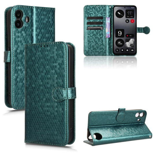 For Nothing CMF Phone 1 Honeycomb Dot Texture Leather Phone Case(Green) - More Brand by buy2fix | Online Shopping UK | buy2fix