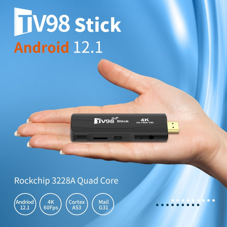 TV98 Rockchip 3228A Quad Core 4K HD Bluetooth Android TV Stick, RAM:4GB+32GB(UK Plug) - Android TV Sticks by buy2fix | Online Shopping UK | buy2fix