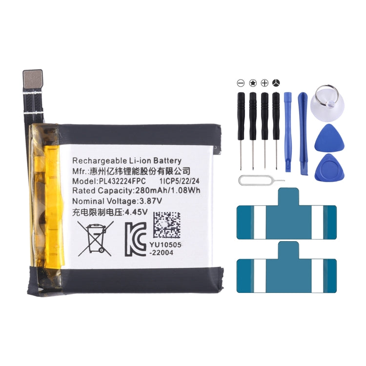 For Amazfit EVE PL432224FPC 280mAh Battery Replacement - For Watch by buy2fix | Online Shopping UK | buy2fix