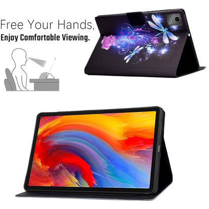 For Lenovo Tab M11 / Xiaoxin Pad 11 2024 Electric Pressed Colored Drawing Smart Leather Tablet Case(Butterfly) - Lenovo by buy2fix | Online Shopping UK | buy2fix