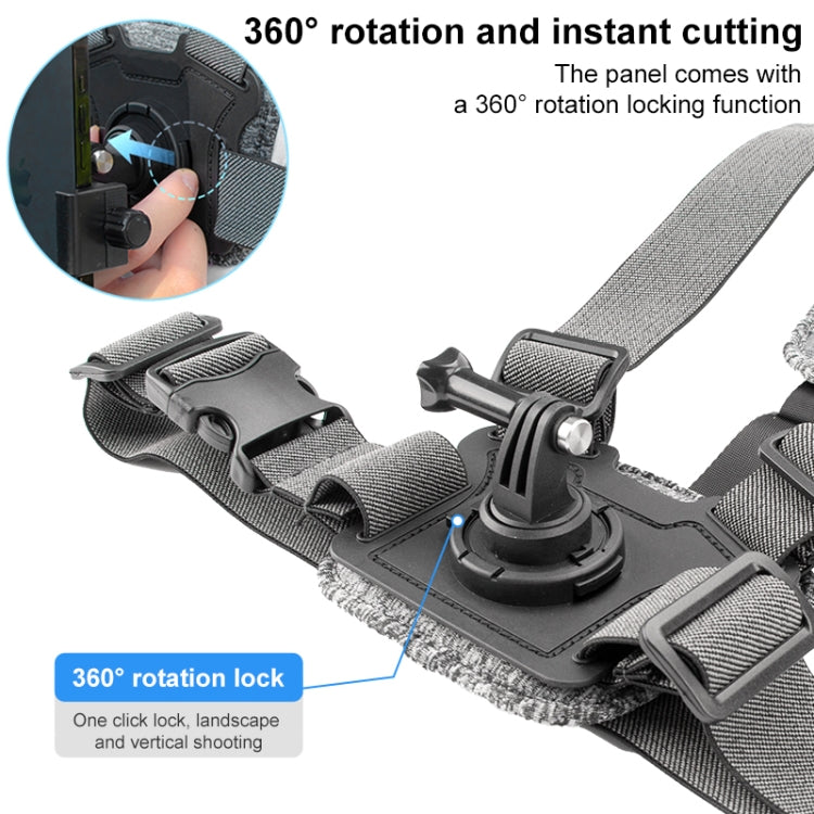 3 in 1 Adjustable Body Mount Belt Chest Strap with Mount & Screw(Grey) - Chest Belt by RUIGPRO | Online Shopping UK | buy2fix