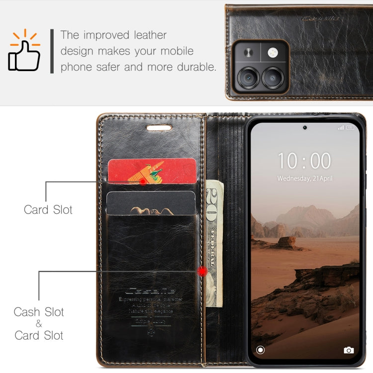 For Xiaomi Redmi Note 13 5G CaseMe 003 Crazy Horse Texture Flip Leather Phone Case(Coffee) - Xiaomi Cases by CaseMe | Online Shopping UK | buy2fix