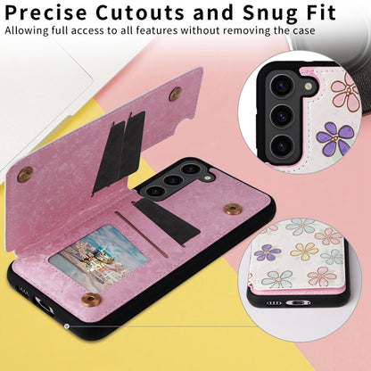 For Samsung Galaxy S23+ 5G Printed Double Buckle RFID Anti-theft Phone Case(Blossoming Flowers) - Galaxy S23+ 5G Cases by buy2fix | Online Shopping UK | buy2fix