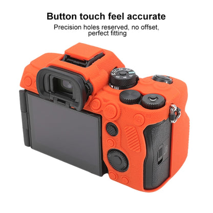 For Sony ILCE7RM5 / A7R5 Litchi Texture Soft Silicone Protective Case(Orange) - Protective Case by buy2fix | Online Shopping UK | buy2fix