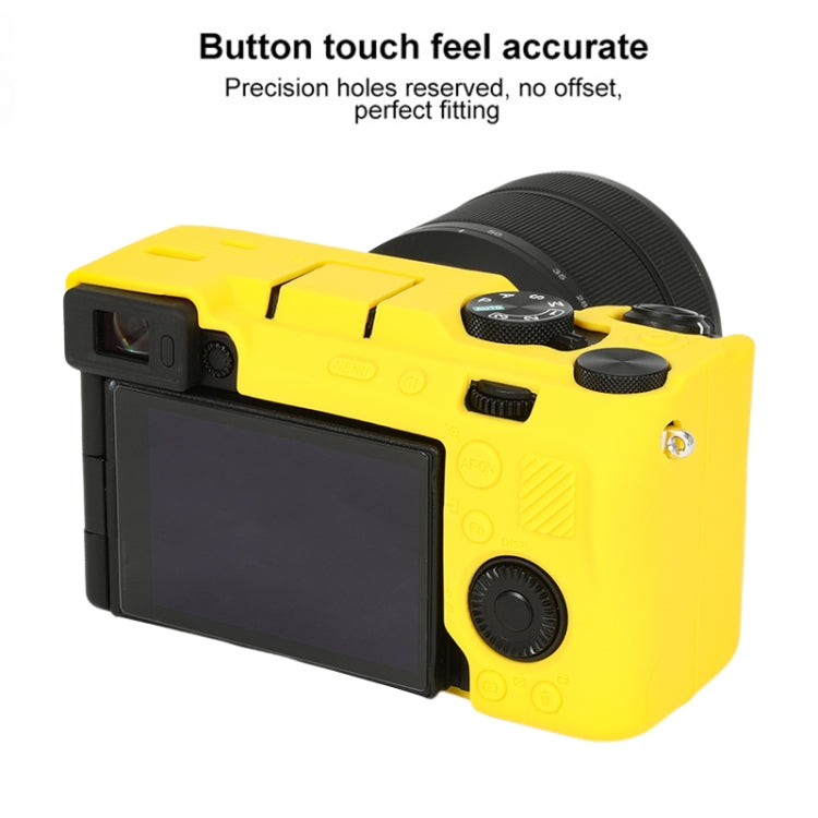 For Sony ILCE-7CM2 / A7C II / A7CR Glossy Soft Silicone Protective Case(Yellow) - Protective Case by buy2fix | Online Shopping UK | buy2fix