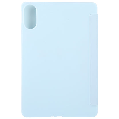 For Huawei MatePad SE 11 2024 Tri-fold Silicone Leather Tablet Case(Ice Blue) - Huawei by buy2fix | Online Shopping UK | buy2fix