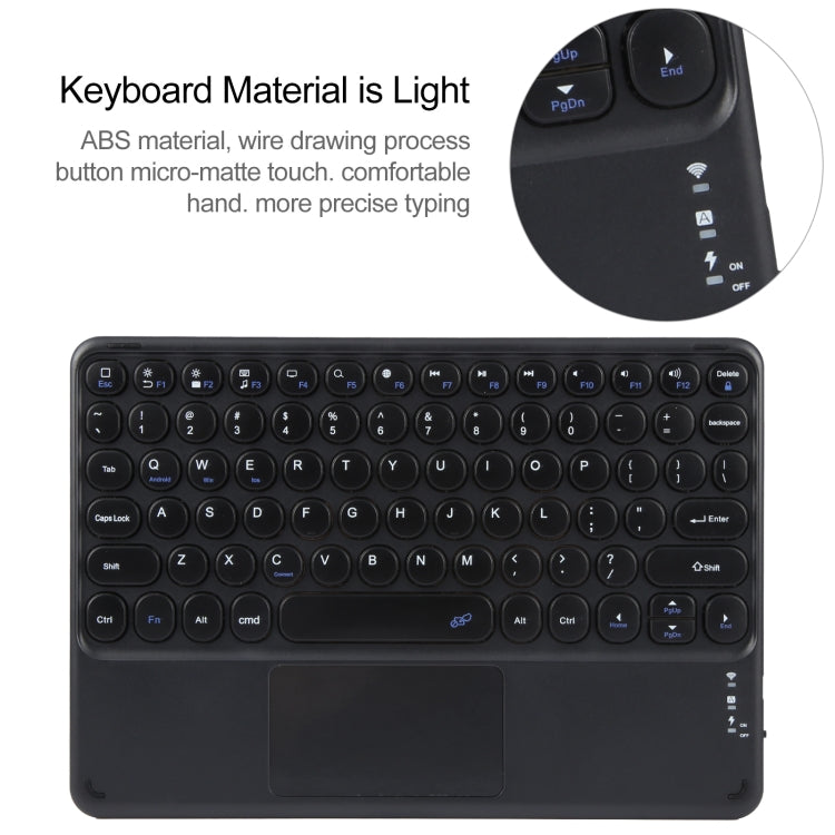 For Huawei MatePad Pro 11 2024 / 2022 Round Button Bluetooth Keyboard Rotatable Holder Leather Case with Touchpad(Black) - Huawei Keyboard by buy2fix | Online Shopping UK | buy2fix