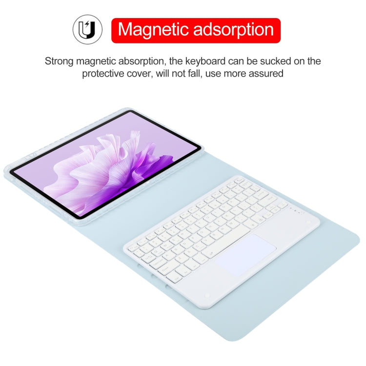 For Huawei MatePad Air 11.5 Square Button Bluetooth Keyboard Rotatable Holder Leather Case with Touchpad(Sky Blue) - Huawei Keyboard by buy2fix | Online Shopping UK | buy2fix