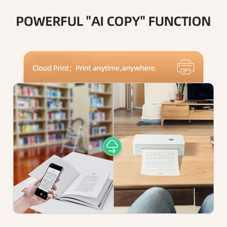 A4 mini Portable Bluetooth HD Thermal Printer for Home Office Study(US Plug) - Printer by buy2fix | Online Shopping UK | buy2fix