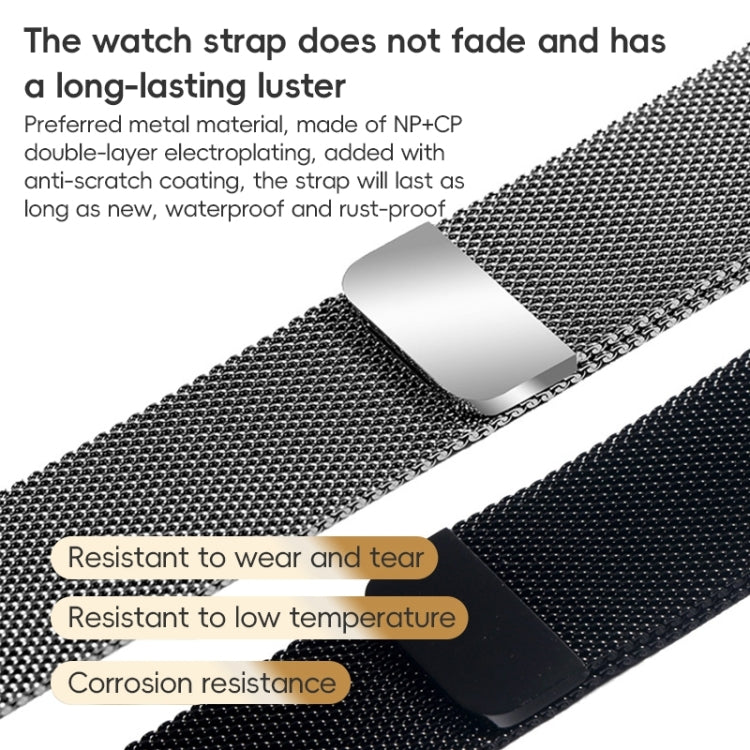 For Apple Watch SE 44mm ZGA Milanese Magnetic Metal Watch Band(Silver) - Watch Bands by ZGA | Online Shopping UK | buy2fix