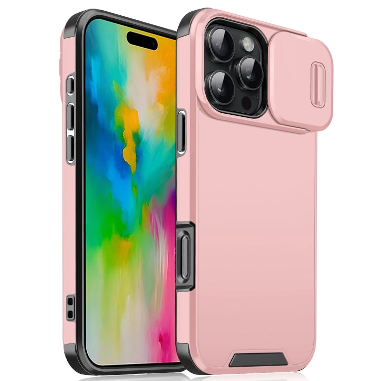 For iPhone 16 Pro Max Sliding Camshield TPU + PC Phone Case(Pink) - iPhone 16 Pro Max Cases by buy2fix | Online Shopping UK | buy2fix