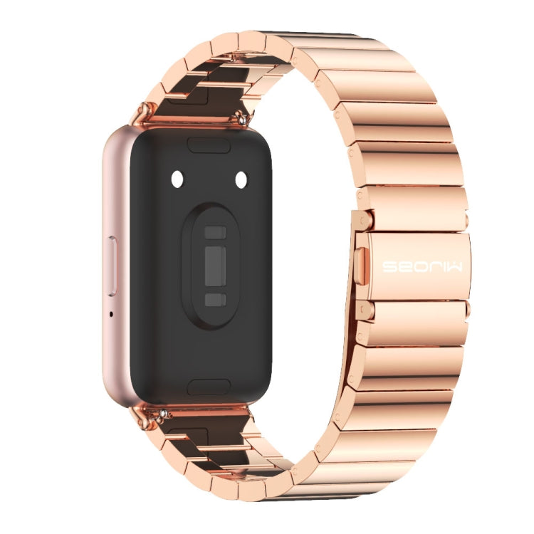 For Samsung Galaxy Fit 3 Mijobs Bamboo Metal Watch Band(Rose Gold) - Watch Bands by MIJOBS | Online Shopping UK | buy2fix