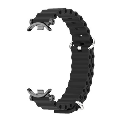 For Xiaomi Mi Band 8 / 9 / 9 NFC Mijobs GT4 Marine Silicone Breathable Watch Band(Black) - Watch Bands by MIJOBS | Online Shopping UK | buy2fix