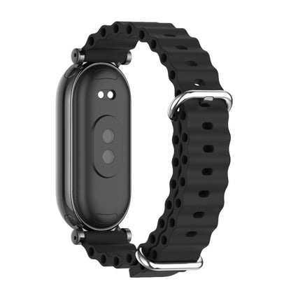 For Xiaomi Mi Band 8 / 9 / 9 NFC Mijobs GT4 Marine Silicone Breathable Watch Band(Black) - Watch Bands by MIJOBS | Online Shopping UK | buy2fix