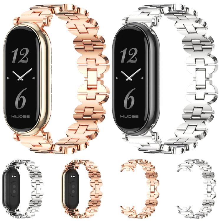 For Xiaomi Mi Band 8 / 9 / 9 NFC Mijobs GT4 Bone Chain Metal Watch Band(Silver) - Watch Bands by MIJOBS | Online Shopping UK | buy2fix