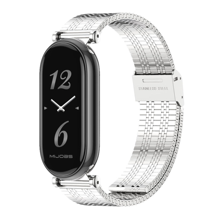 For Xiaomi Mi Band 8 / 9 / 9 NFC Mijobs GT4 Metal Watch Band(Silver) - Watch Bands by MIJOBS | Online Shopping UK | buy2fix