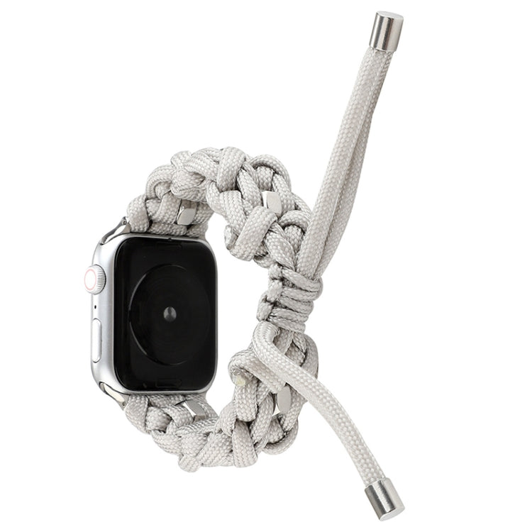 For Apple Watch Ultra 2 49mm Screw Nut Braided Paracord Watch Band(White) - Watch Bands by buy2fix | Online Shopping UK | buy2fix