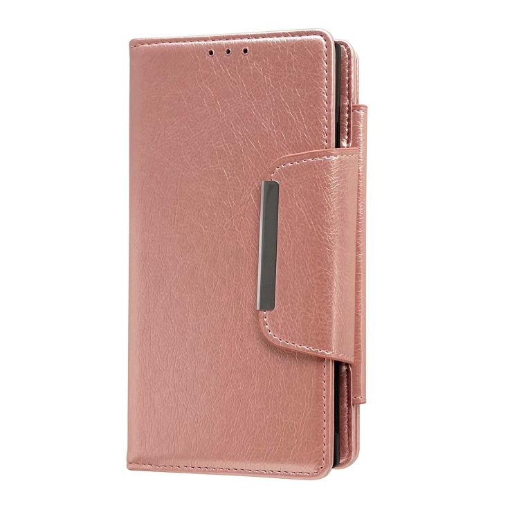 For Google Pixel 9 / Pixel 9 Pro Multifunctional 7-Card Wallet Leather Phone Case(Rose Gold) - Google Cases by buy2fix | Online Shopping UK | buy2fix