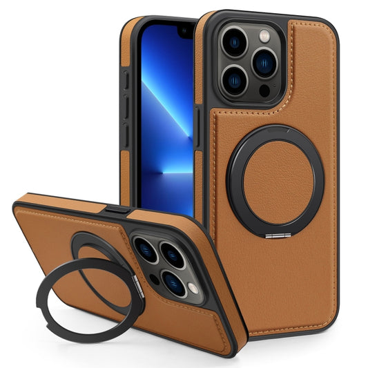 For iPhone 13 Pro Yashi 360 Degree Rotating MagSafe Bracket Phone Case(Brown) - iPhone 13 Pro Cases by buy2fix | Online Shopping UK | buy2fix