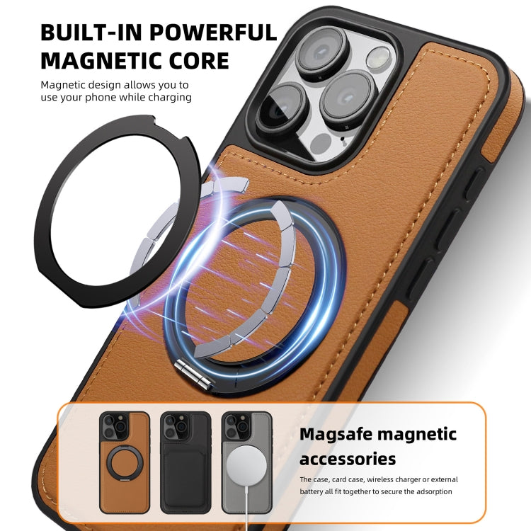 For iPhone 13 Pro Yashi 360 Degree Rotating MagSafe Bracket Phone Case(Brown) - iPhone 13 Pro Cases by buy2fix | Online Shopping UK | buy2fix