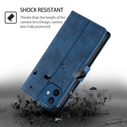 For Motorola Edge 5G 2024 Skin Feel Crocodile Magnetic Clasp Leather Phone Case(Blue) - Motorola Cases by buy2fix | Online Shopping UK | buy2fix