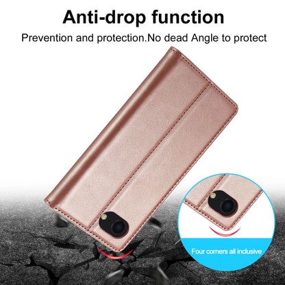 For iPhone 16e LC.IMEEKE Strong Magnetism Microfiber Leather Phone Case(Rose Gold) - iPhone 16e Cases by LC.IMEEKE | Online Shopping UK | buy2fix