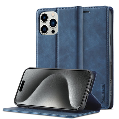 For iPhone 16 Pro Max LC.IMEEKE Strong Magnetism Microfiber Leather Phone Case(Blue) - iPhone 16 Pro Max Cases by LC.IMEEKE | Online Shopping UK | buy2fix