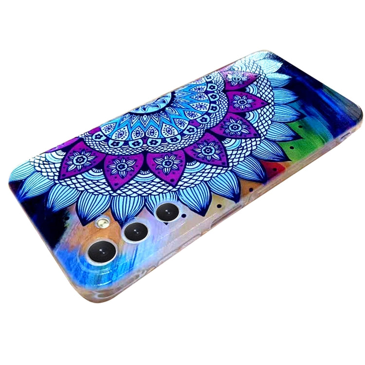 For Samsung Galaxy A25 Colored Drawing Pattern TPU Phone Case(Half-flower) - Galaxy Phone Cases by buy2fix | Online Shopping UK | buy2fix