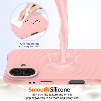 For iPhone 16 Plus Wave Texture MagSafe Magnetic Liquid Silicone Phone Case(Pink) - iPhone 16 Plus Cases by buy2fix | Online Shopping UK | buy2fix