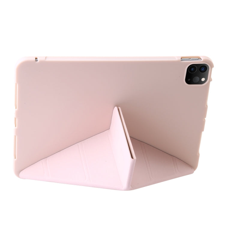 For iPad Pro 11 2024 TPU Deformation Flip Leather Tablet Case with Holder(Light Pink) - iPad Pro 11 2024 Cases by buy2fix | Online Shopping UK | buy2fix