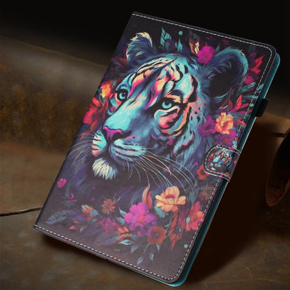 For Samsung Galaxy Tab A9+ Painted Litchi Leather Sewing Smart Tablet Case(Tiger) - Galaxy Tab A9+ by buy2fix | Online Shopping UK | buy2fix