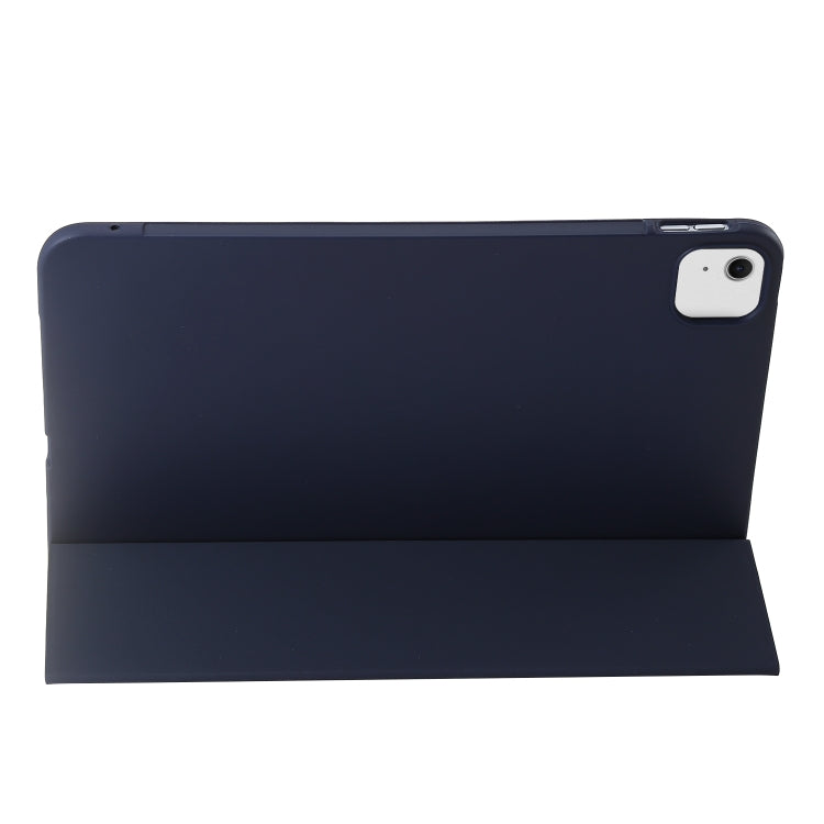 For iPad Air 13 2024 Three-fold Holder Flip Tablet Leather Case(Dark Blue) - iPad Air 13 2024 Cases by buy2fix | Online Shopping UK | buy2fix