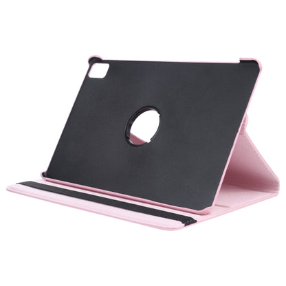 For iPad Pro 13 2024 360 Degree Rotation Litchi Texture Leather Tablet Case with Holder(Pink) - iPad Pro 13 2024 Cases by buy2fix | Online Shopping UK | buy2fix