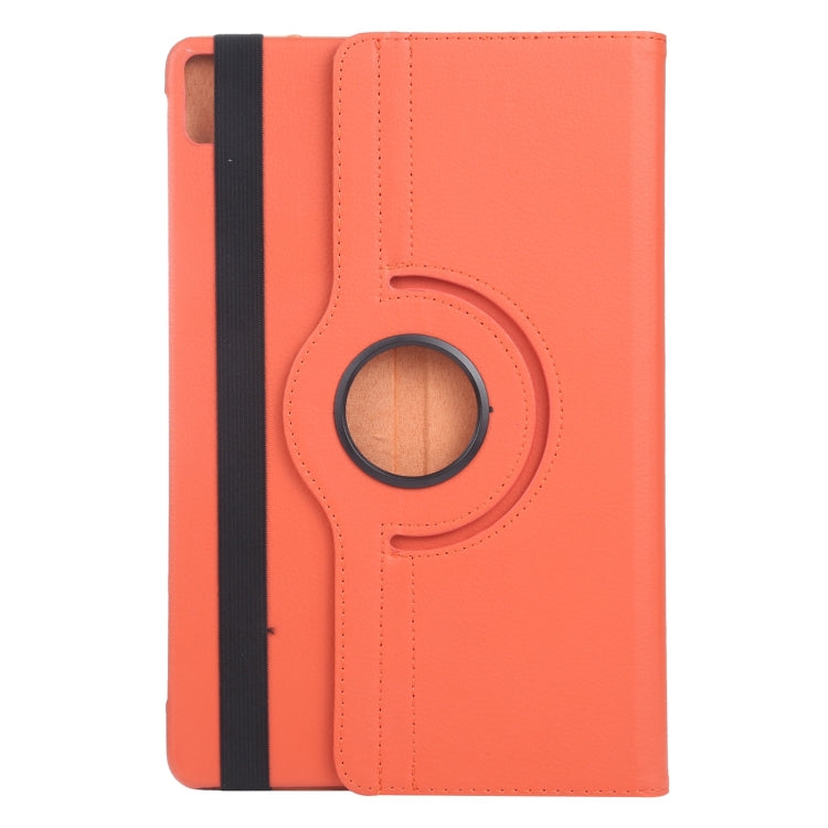 For iPad Air 13 2025 / 2024 360 Degree Rotation Litchi Texture Leather Tablet Case with Holder(Orange) - More iPad Cases by buy2fix | Online Shopping UK | buy2fix